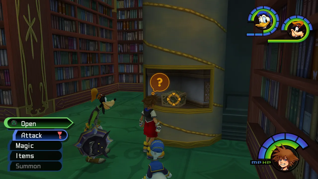 Hollow Bastion Library 1st Floor Turn the Carousel Chest